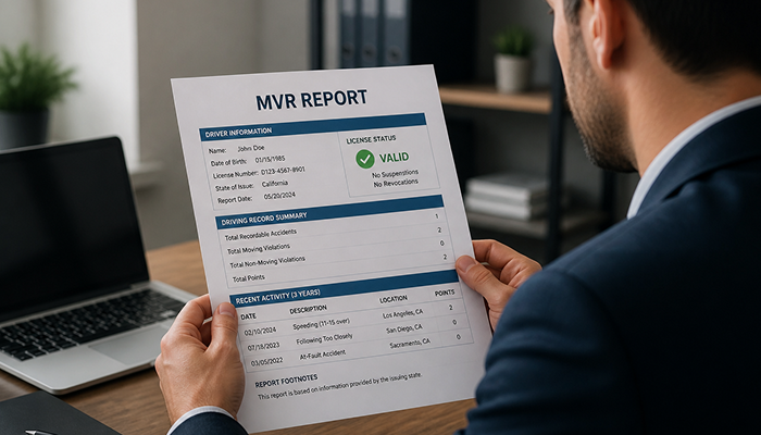 6 - Snapshot of an MVR report
